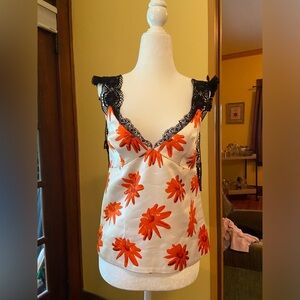 MERYLL ROGGE satin and lace top